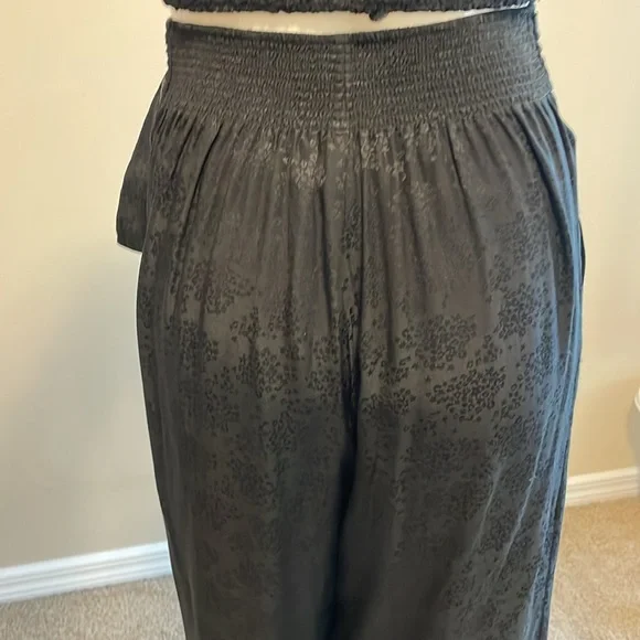 REBECCA TAYLOR High Elastic Back Waist Wide Leg Ankle Pant Crop Pant SILK 6 NWOT - Picture 10 of 15